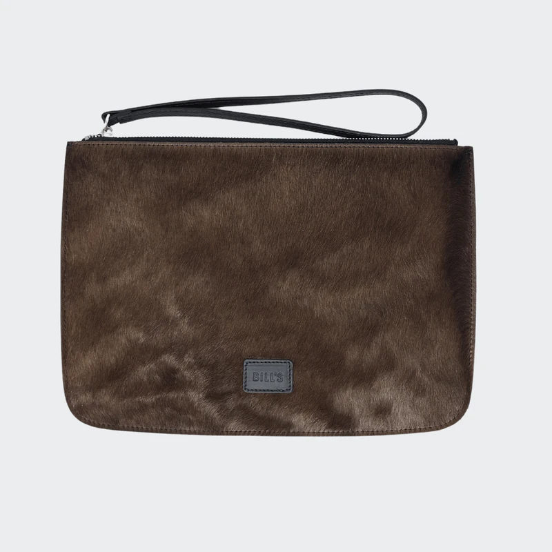 Kézműves kávébarna clutch – magyar termék