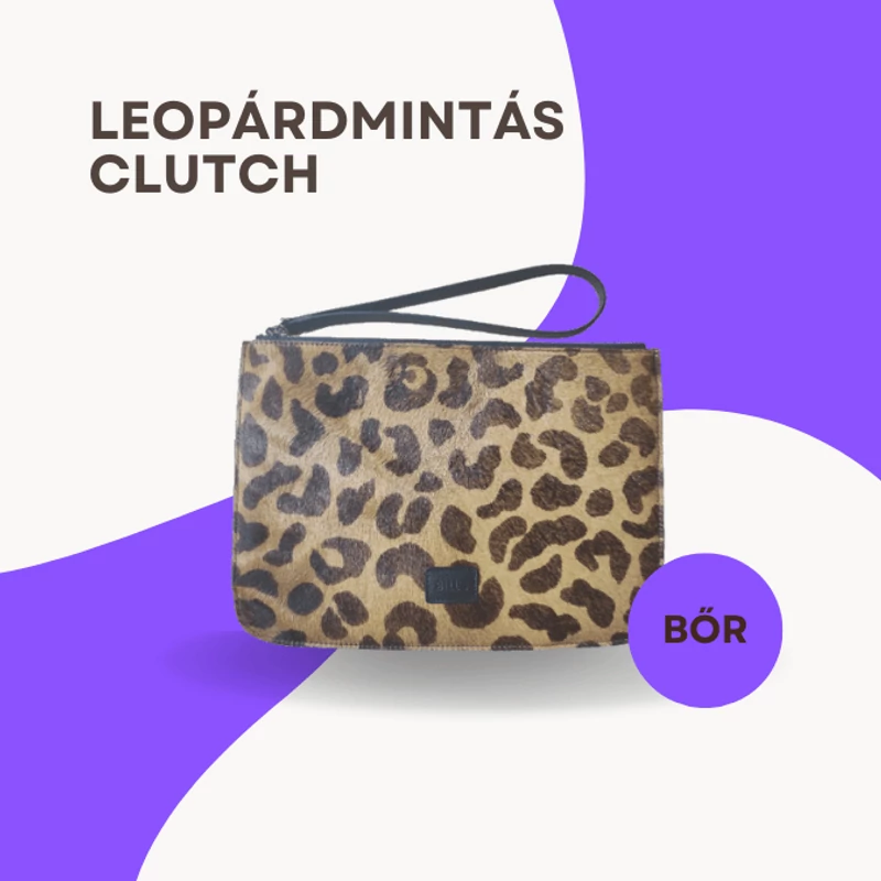 Leopárdmintás borítéktáska – női alkalmi clutch táska elegáns eseményre