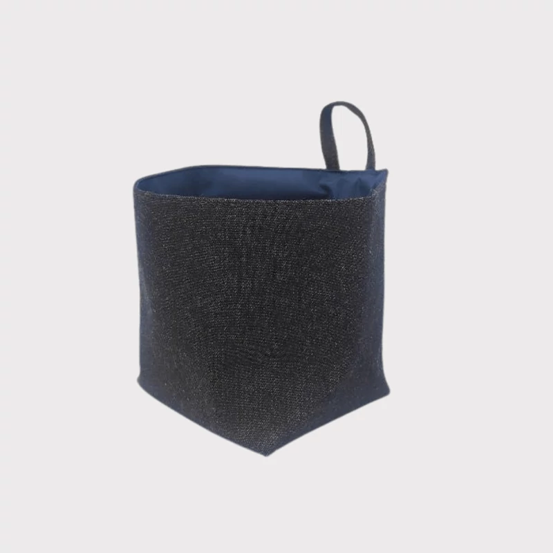 Niky pamut textil tárolókosár barna színben, 12x12x14 cm méretben