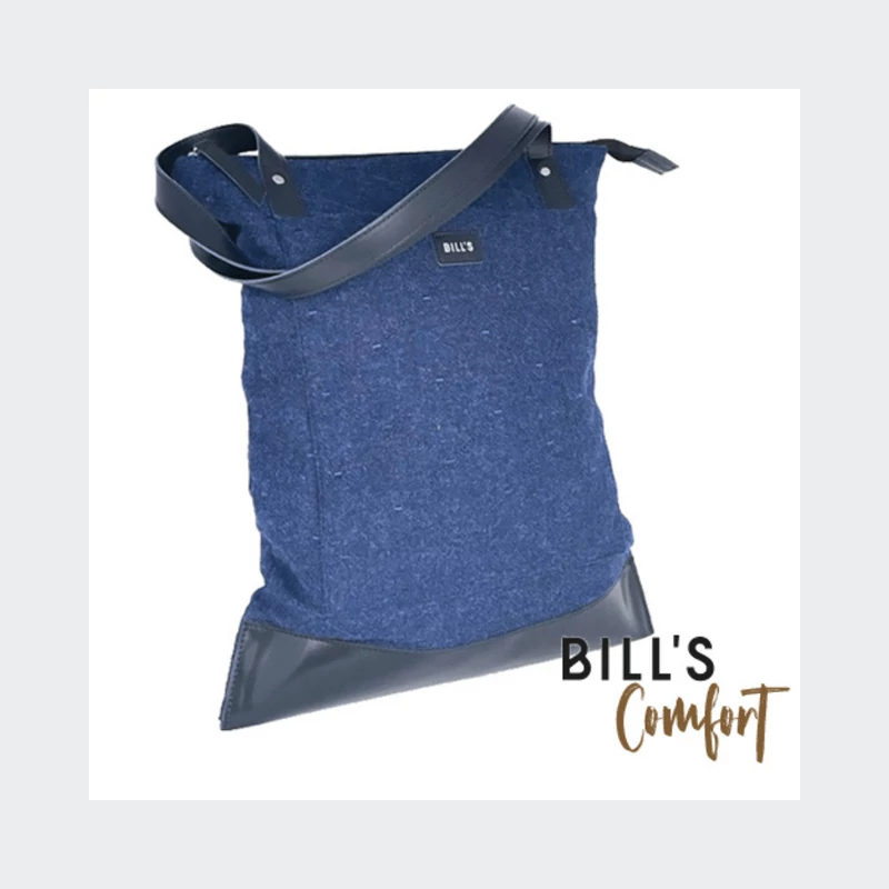 Textil táska bőrrel kombinálva