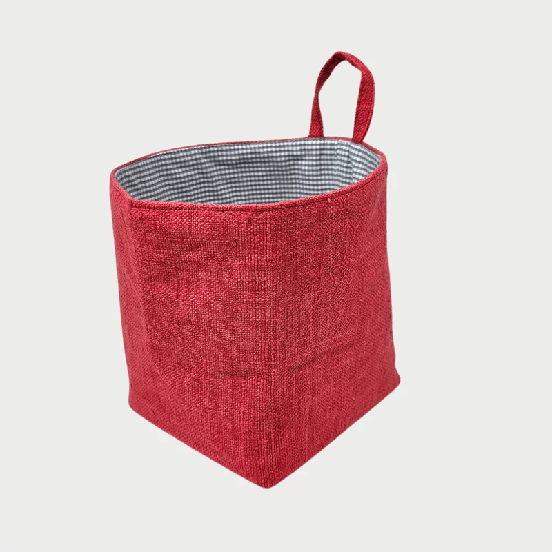 Textil tároló korálpiros színben